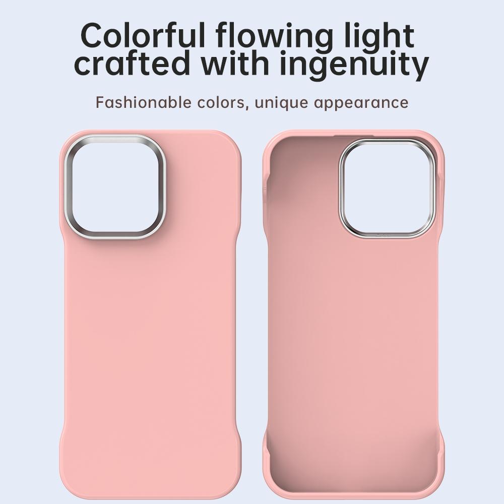 For iPhone 15 Pro Max Ultra-Slim Frameless TPU + PET + PC Shockproof Phone Case - Pink - EDA009752909C