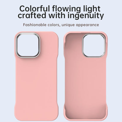 For iPhone 15 Pro Max Ultra-Slim Frameless TPU + PET + PC Shockproof Phone Case - Pink - EDA009752909C