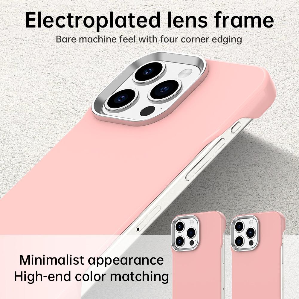 For iPhone 15 Pro Max Ultra-Slim Frameless TPU + PET + PC Shockproof Phone Case - Pink - EDA009752909C