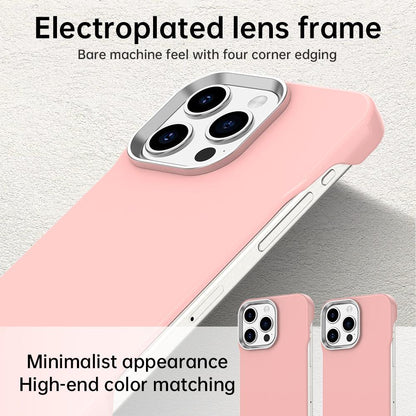 For iPhone 15 Pro Max Ultra-Slim Frameless TPU + PET + PC Shockproof Phone Case - Pink - EDA009752909C