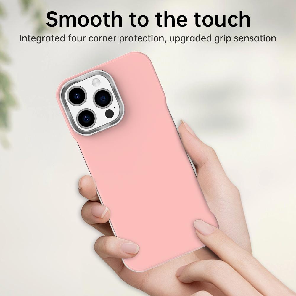 For iPhone 15 Pro Max Ultra-Slim Frameless TPU + PET + PC Shockproof Phone Case - Pink - EDA009752909C