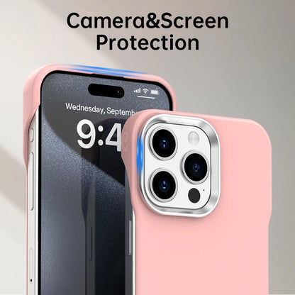 For iPhone 15 Pro Max Ultra-Slim Frameless TPU + PET + PC Shockproof Phone Case - Pink - EDA009752909C