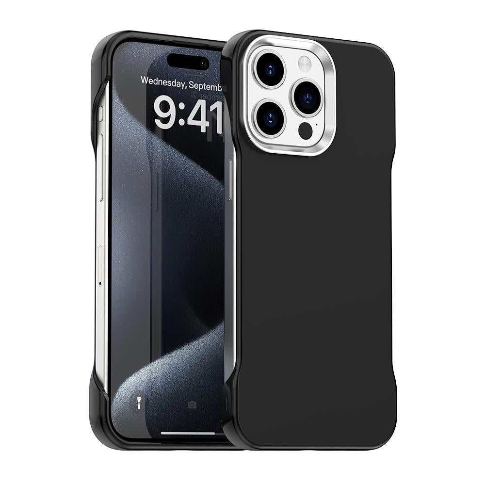 For iPhone 15 Pro Max Ultra-Slim Frameless TPU + PET + PC Shockproof Phone Case - Black - EDA009752909D