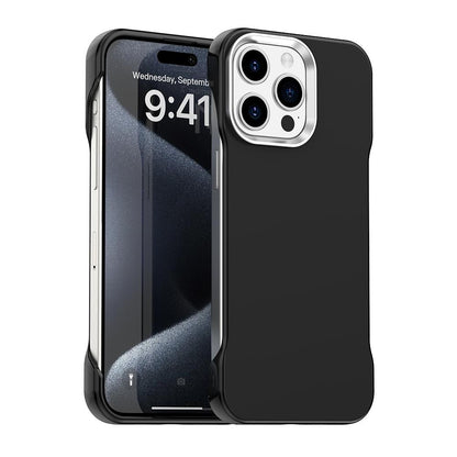 For iPhone 15 Pro Max Ultra-Slim Frameless TPU + PET + PC Shockproof Phone Case - Black - EDA009752909D