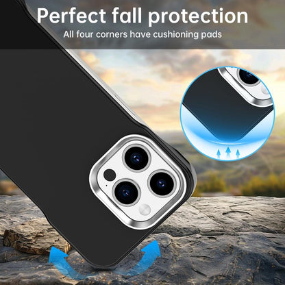 For iPhone 15 Pro Max Ultra-Slim Frameless TPU + PET + PC Shockproof Phone Case - Black - EDA009752909D