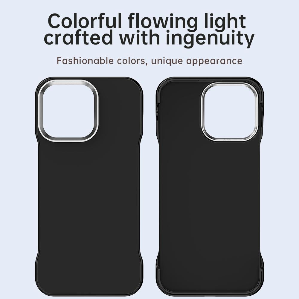 For iPhone 15 Pro Max Ultra-Slim Frameless TPU + PET + PC Shockproof Phone Case - Black - EDA009752909D