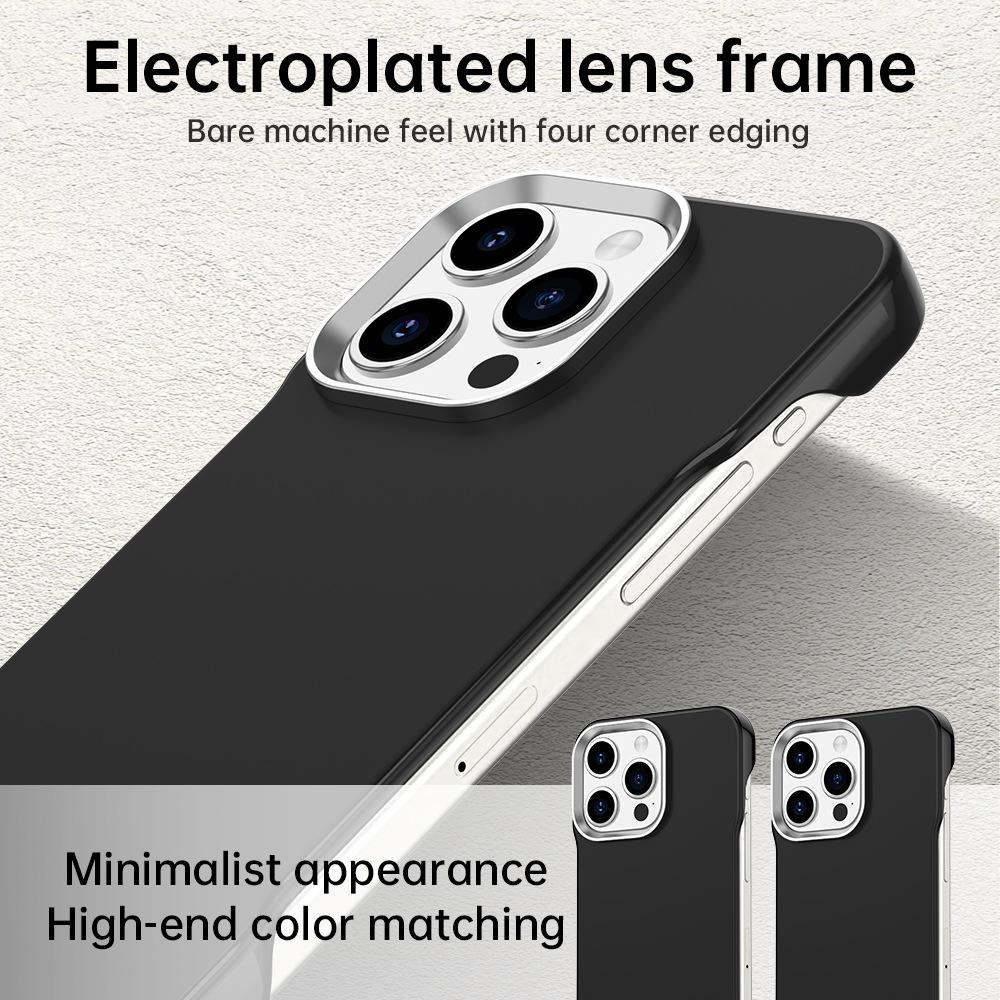 For iPhone 15 Pro Max Ultra-Slim Frameless TPU + PET + PC Shockproof Phone Case - Black - EDA009752909D