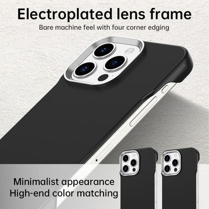 For iPhone 15 Pro Max Ultra-Slim Frameless TPU + PET + PC Shockproof Phone Case - Black - EDA009752909D