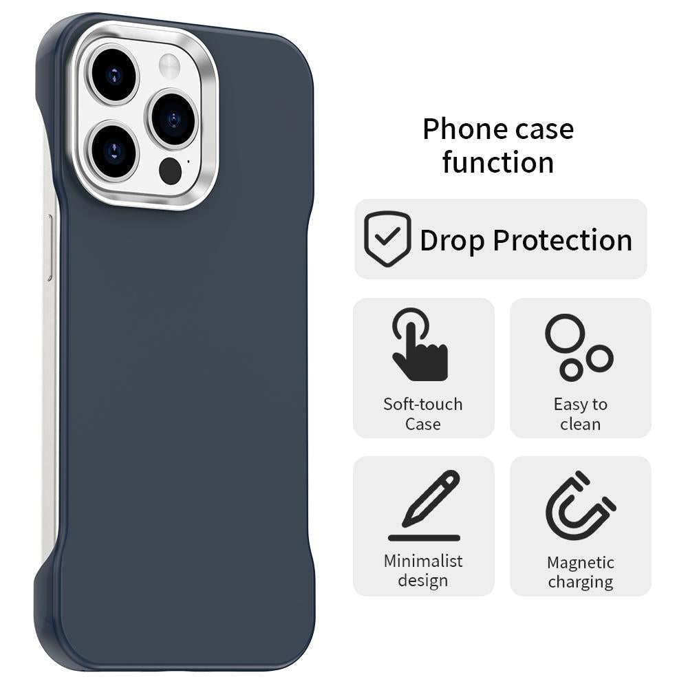 For iPhone 15 Pro Max Ultra-Slim Frameless TPU + PET + PC Shockproof Phone Case - Blue - EDA009752909E