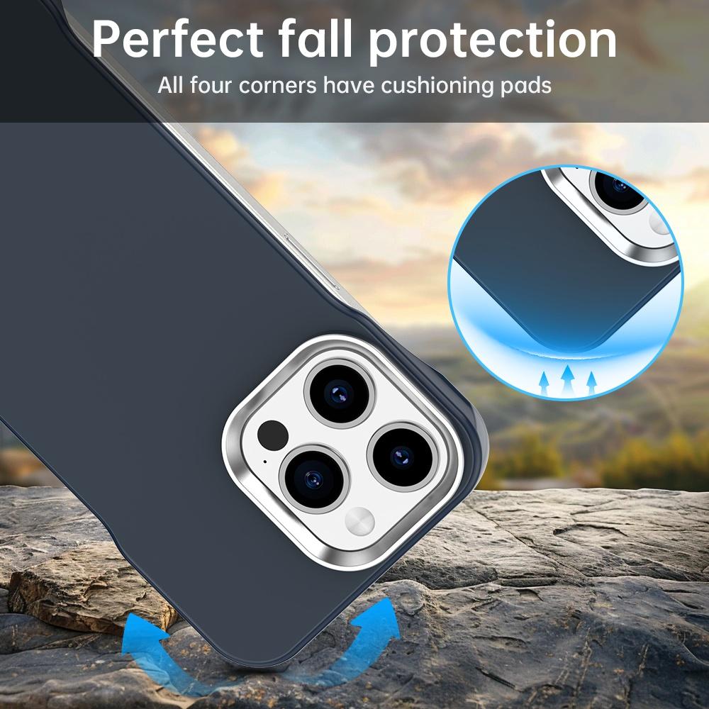 For iPhone 15 Pro Max Ultra-Slim Frameless TPU + PET + PC Shockproof Phone Case - Blue - EDA009752909E