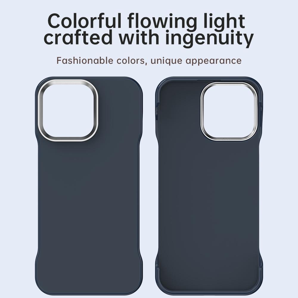 For iPhone 15 Pro Max Ultra-Slim Frameless TPU + PET + PC Shockproof Phone Case - Blue - EDA009752909E