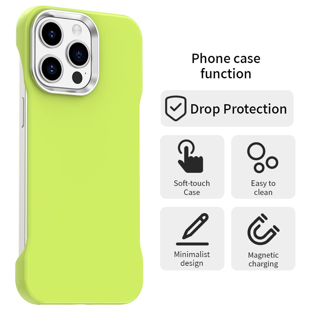 For iPhone 15 Pro Max Ultra-Slim Frameless TPU + PET + PC Shockproof Phone Case - Green - EDA009752909F