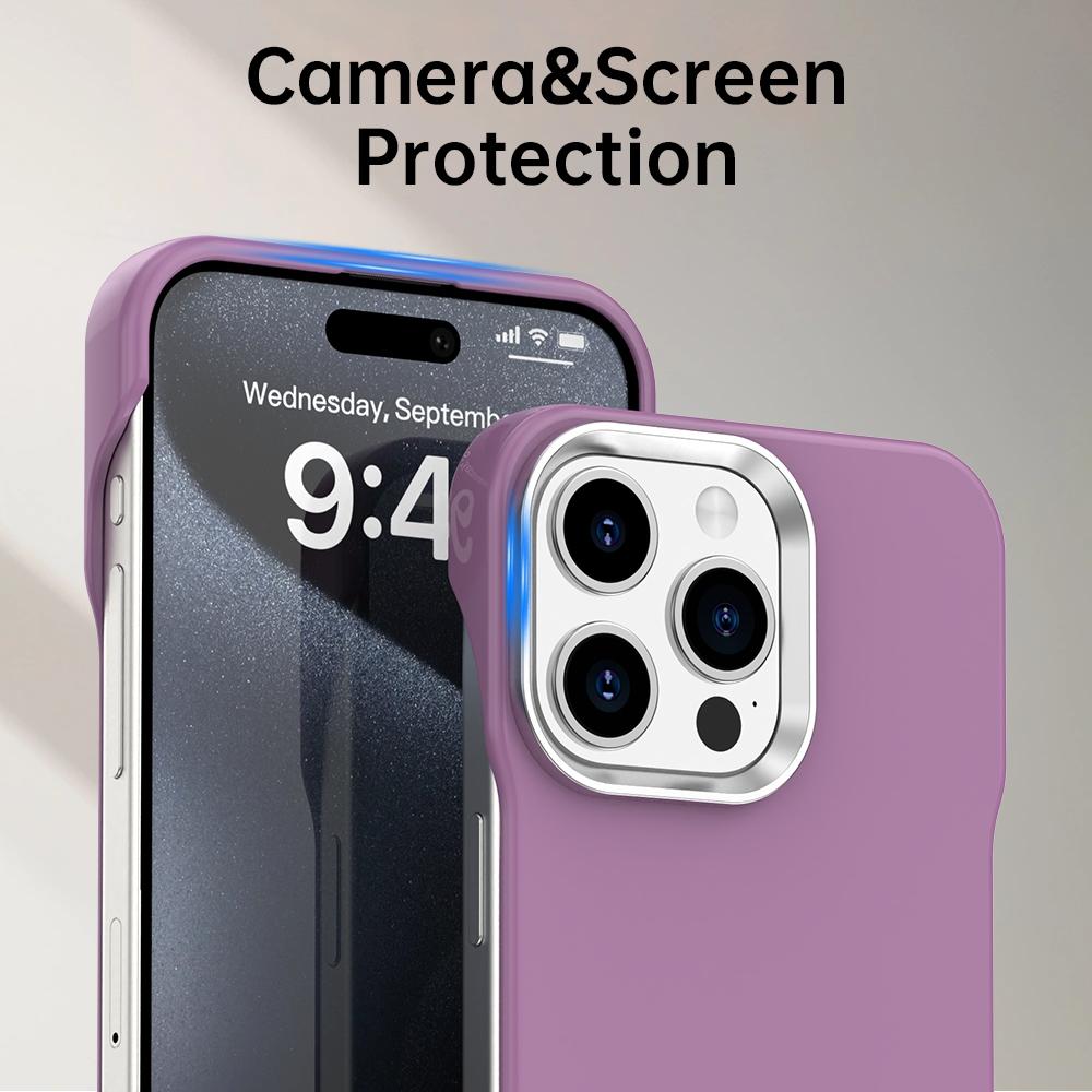 For iPhone 15 Pro Max Ultra-Slim Frameless TPU + PET + PC Shockproof Phone Case - Purple - EDA009752909G