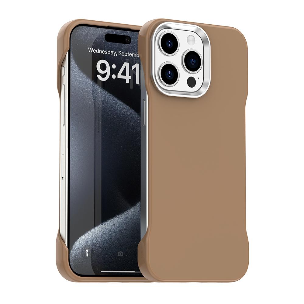 For iPhone 15 Pro Max Ultra-Slim Frameless TPU + PET + PC Shockproof Phone Case - Brown - EDA009752909H