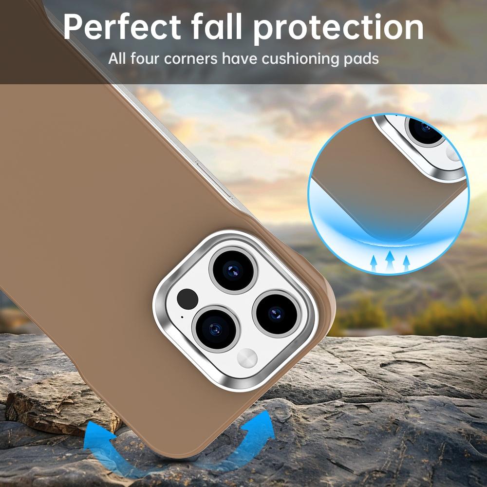 For iPhone 15 Pro Max Ultra-Slim Frameless TPU + PET + PC Shockproof Phone Case - Brown - EDA009752909H