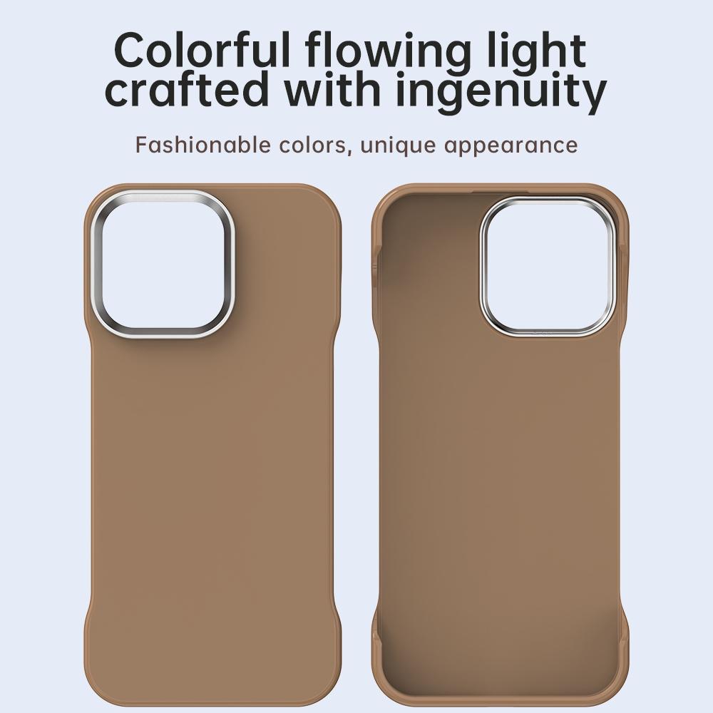 For iPhone 15 Pro Max Ultra-Slim Frameless TPU + PET + PC Shockproof Phone Case - Brown - EDA009752909H