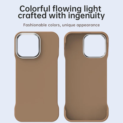 For iPhone 15 Pro Max Ultra-Slim Frameless TPU + PET + PC Shockproof Phone Case - Brown - EDA009752909H