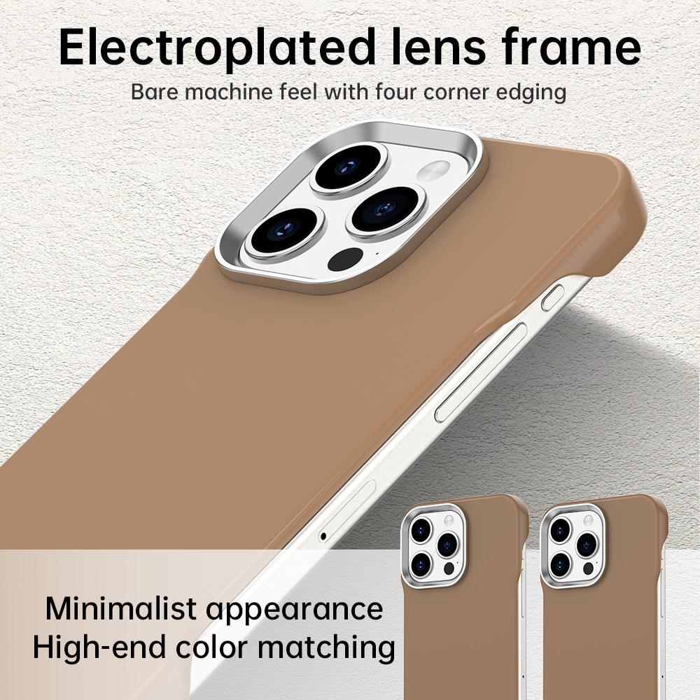 For iPhone 15 Pro Max Ultra-Slim Frameless TPU + PET + PC Shockproof Phone Case - Brown - EDA009752909H