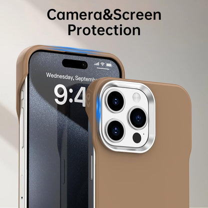 For iPhone 15 Pro Max Ultra-Slim Frameless TPU + PET + PC Shockproof Phone Case - Brown - EDA009752909H