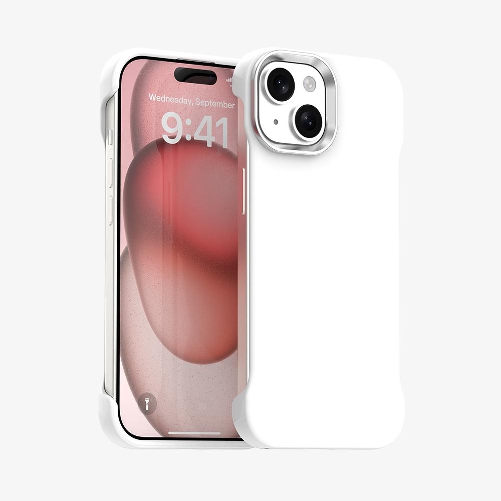 For iPhone 15 Plus Ultra-Slim Frameless TPU + PET + PC Shockproof Phone Case - White - EDA009752911A