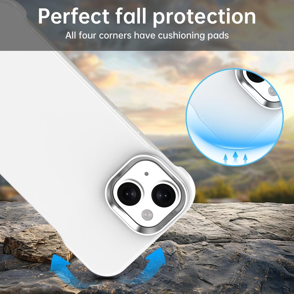 For iPhone 15 Plus Ultra-Slim Frameless TPU + PET + PC Shockproof Phone Case - White - EDA009752911A