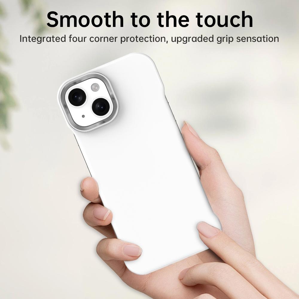 For iPhone 15 Plus Ultra-Slim Frameless TPU + PET + PC Shockproof Phone Case - White - EDA009752911A