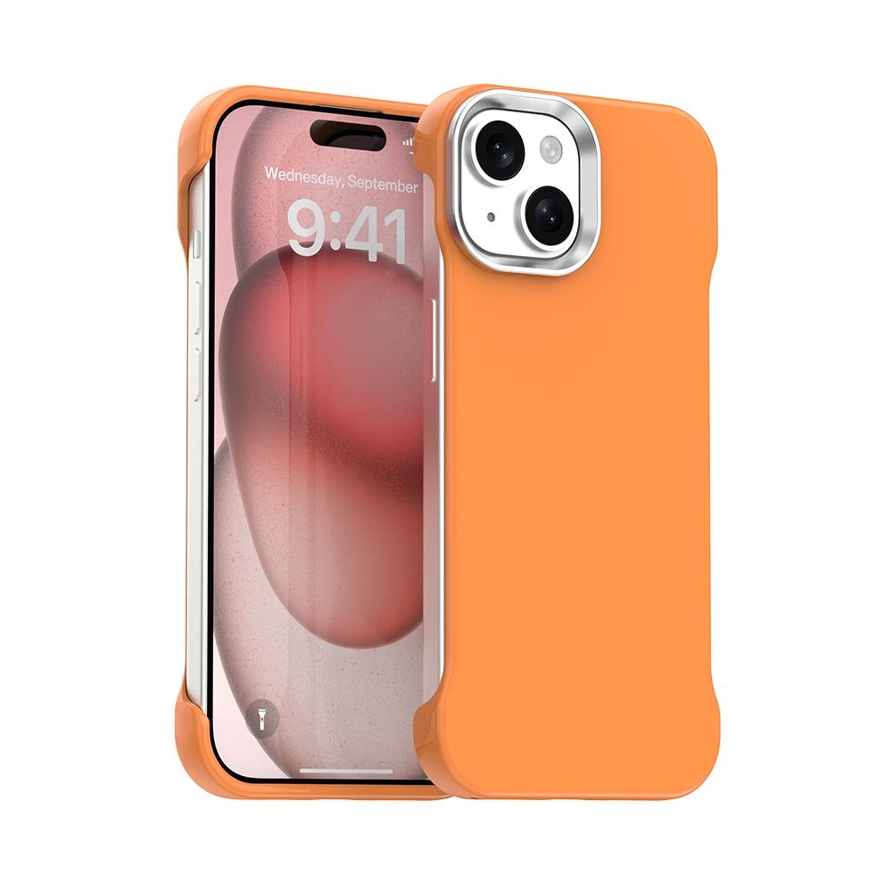 For iPhone 15 Plus Ultra-Slim Frameless TPU + PET + PC Shockproof Phone Case - Orange - EDA009752911B