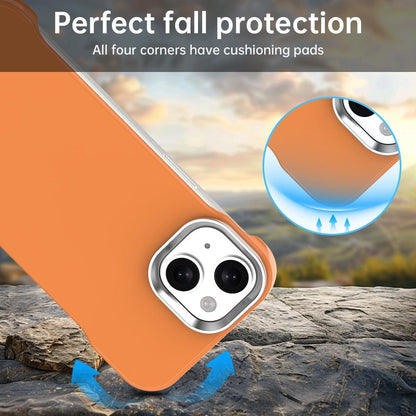 For iPhone 15 Plus Ultra-Slim Frameless TPU + PET + PC Shockproof Phone Case - Orange - EDA009752911B