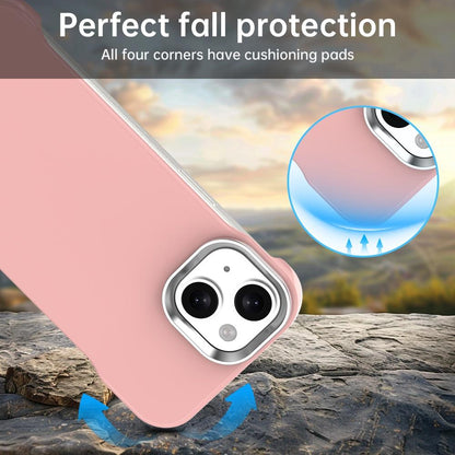 For iPhone 15 Plus Ultra-Slim Frameless TPU + PET + PC Shockproof Phone Case - Pink - EDA009752911C