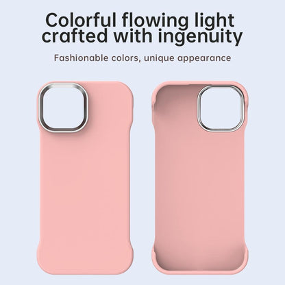 For iPhone 15 Plus Ultra-Slim Frameless TPU + PET + PC Shockproof Phone Case - Pink - EDA009752911C