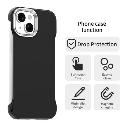 For iPhone 15 Plus Ultra-Slim Frameless TPU + PET + PC Shockproof Phone Case - Black - EDA009752911D