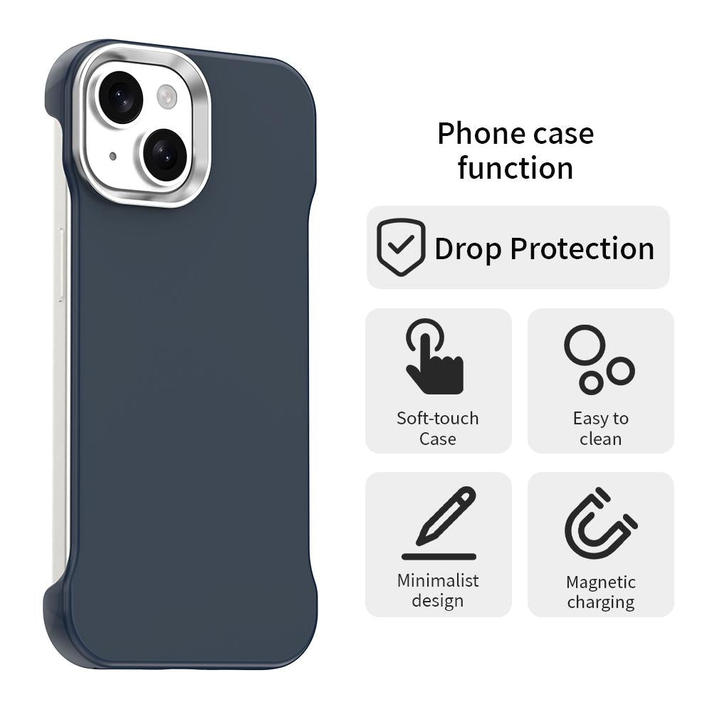 For iPhone 15 Plus Ultra-Slim Frameless TPU + PET + PC Shockproof Phone Case - Blue - EDA009752911E