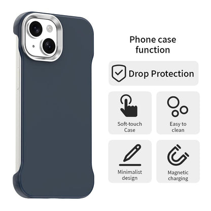 For iPhone 15 Plus Ultra-Slim Frameless TPU + PET + PC Shockproof Phone Case - Blue - EDA009752911E