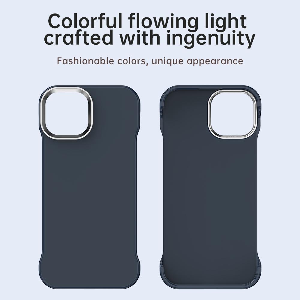 For iPhone 15 Plus Ultra-Slim Frameless TPU + PET + PC Shockproof Phone Case - Blue - EDA009752911E