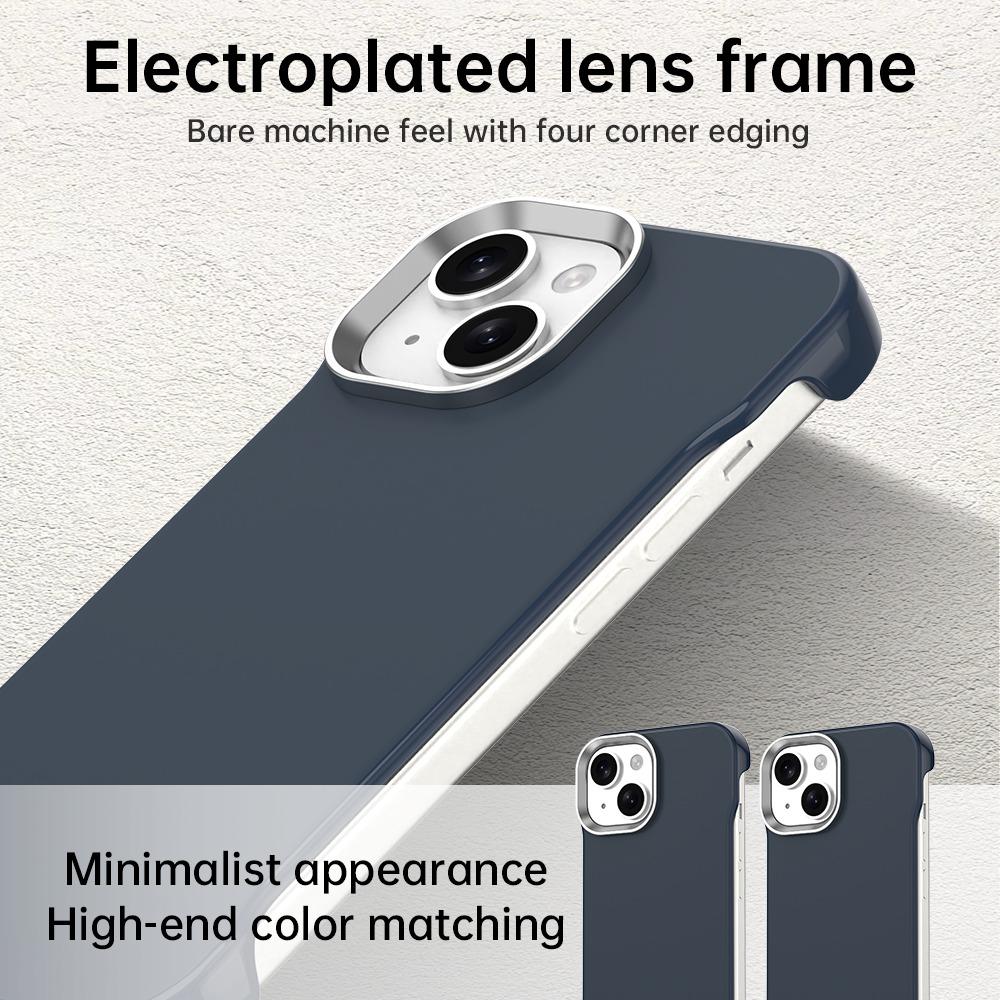 For iPhone 15 Plus Ultra-Slim Frameless TPU + PET + PC Shockproof Phone Case - Blue - EDA009752911E