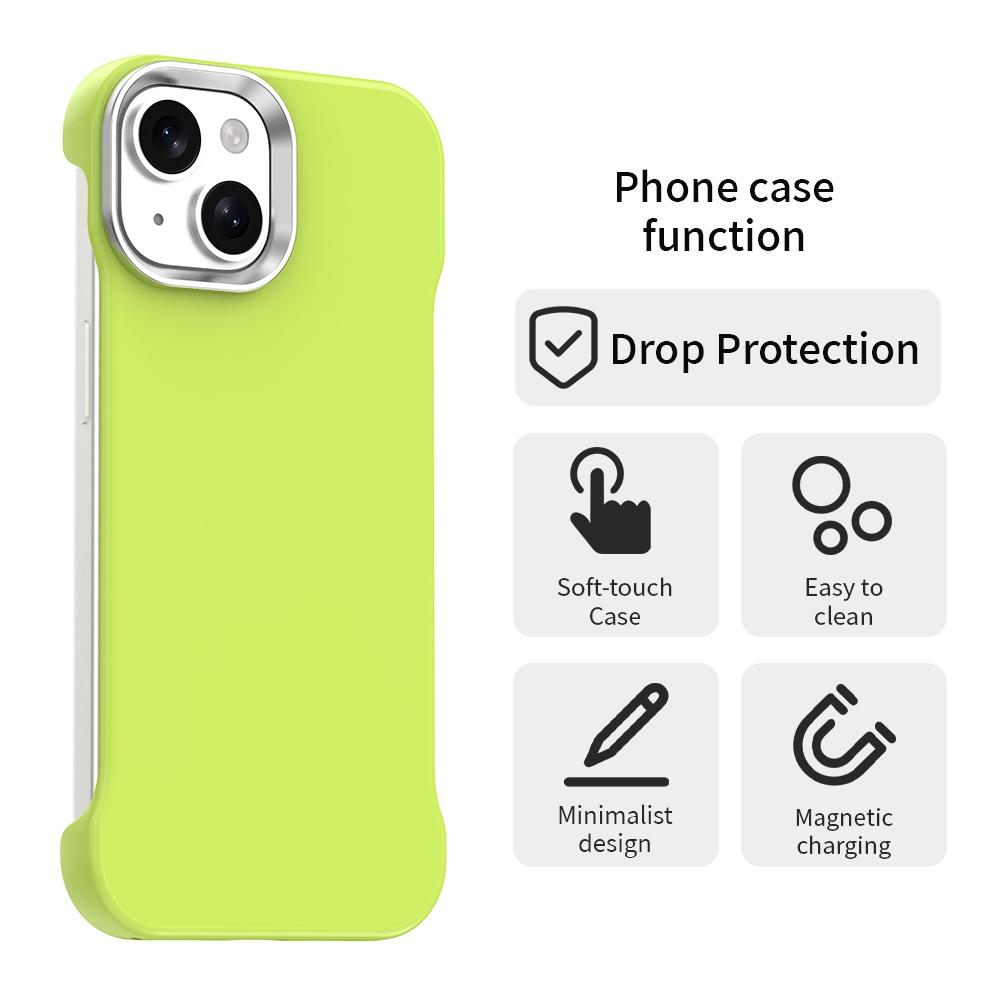 For iPhone 15 Plus Ultra-Slim Frameless TPU + PET + PC Shockproof Phone Case - Green - EDA009752911F