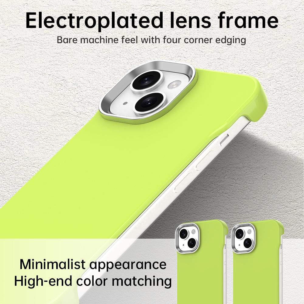For iPhone 15 Plus Ultra-Slim Frameless TPU + PET + PC Shockproof Phone Case - Green - EDA009752911F