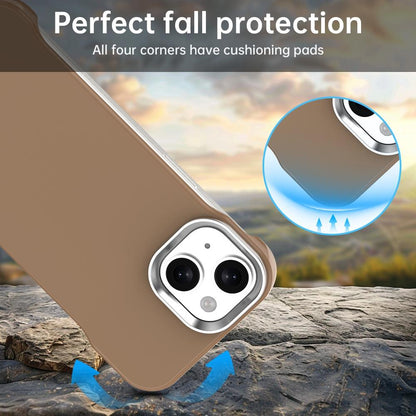 For iPhone 15 Plus Ultra-Slim Frameless TPU + PET + PC Shockproof Phone Case - Brown - EDA009752911H