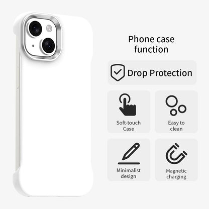 For iPhone 15 Ultra-Slim Frameless TPU + PET + PC Shockproof Phone Case - White - EDA009752912A