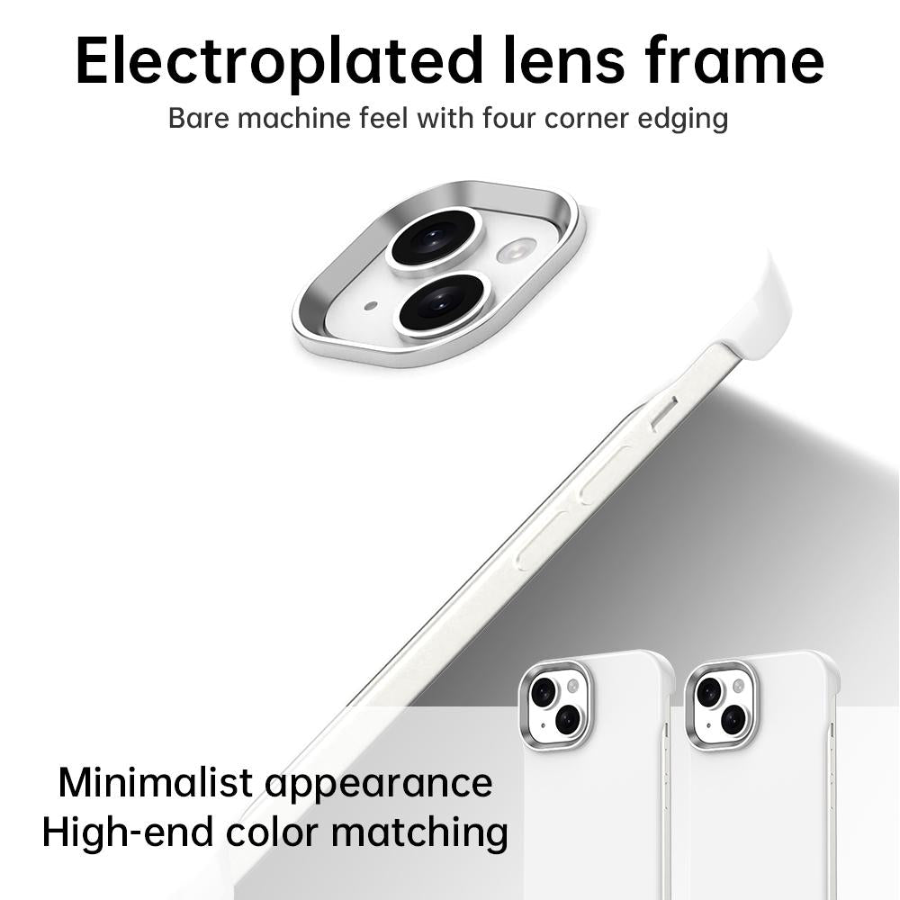 For iPhone 15 Ultra-Slim Frameless TPU + PET + PC Shockproof Phone Case - White - EDA009752912A
