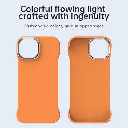 For iPhone 15 Ultra-Slim Frameless TPU + PET + PC Shockproof Phone Case - Orange - EDA009752912B