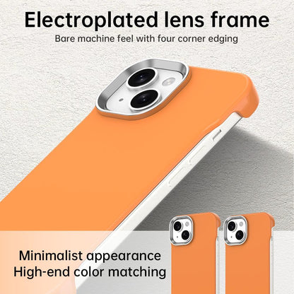 For iPhone 15 Ultra-Slim Frameless TPU + PET + PC Shockproof Phone Case - Orange - EDA009752912B