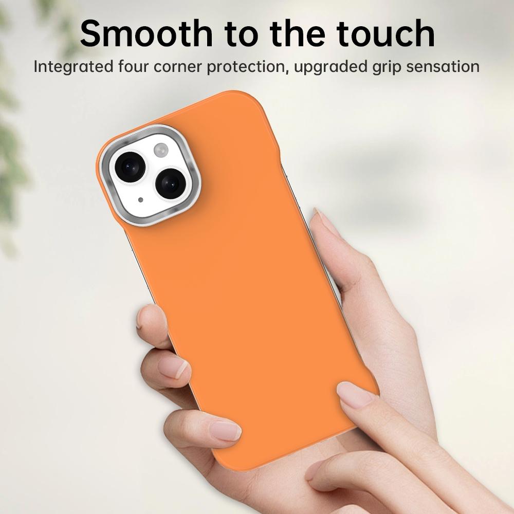 For iPhone 15 Ultra-Slim Frameless TPU + PET + PC Shockproof Phone Case - Orange - EDA009752912B