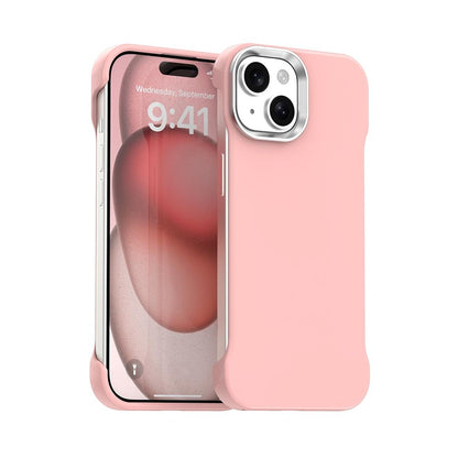 For iPhone 15 Ultra-Slim Frameless TPU + PET + PC Shockproof Phone Case - Pink - EDA009752912C