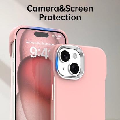 For iPhone 15 Ultra-Slim Frameless TPU + PET + PC Shockproof Phone Case - Pink - EDA009752912C