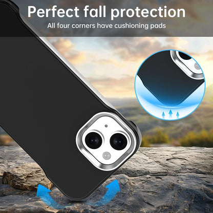 For iPhone 15 Ultra-Slim Frameless TPU + PET + PC Shockproof Phone Case - Black - EDA009752912D