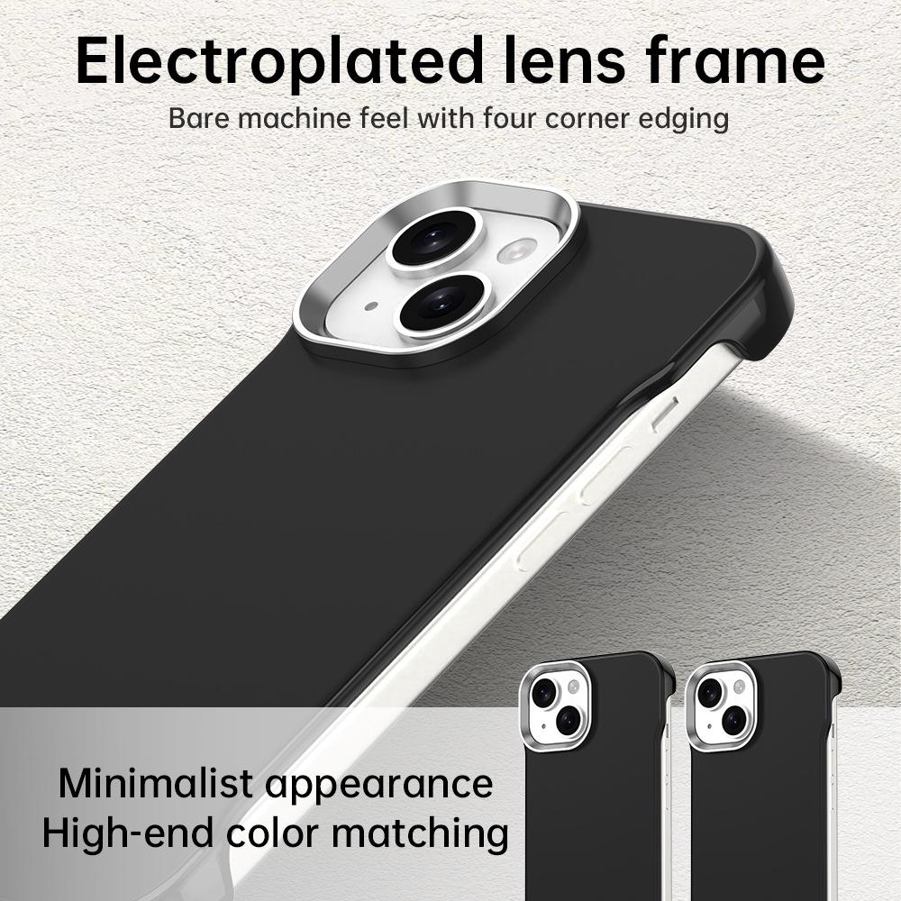 For iPhone 15 Ultra-Slim Frameless TPU + PET + PC Shockproof Phone Case - Black - EDA009752912D