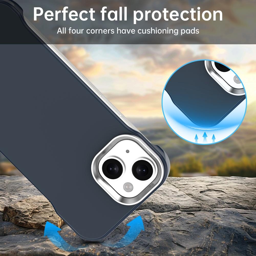 For iPhone 15 Ultra-Slim Frameless TPU + PET + PC Shockproof Phone Case - Blue - EDA009752912E