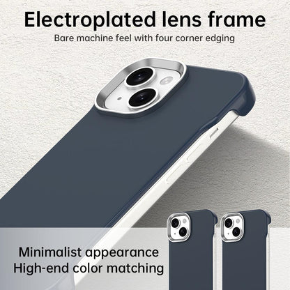 For iPhone 15 Ultra-Slim Frameless TPU + PET + PC Shockproof Phone Case - Blue - EDA009752912E