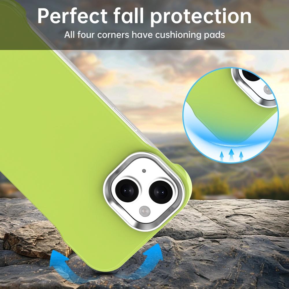 For iPhone 15 Ultra-Slim Frameless TPU + PET + PC Shockproof Phone Case - Green - EDA009752912F